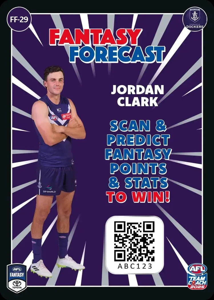 2025 Teamcoach AFL Fantasy Forecast - Cards 1 to 90 - Pick Your Card