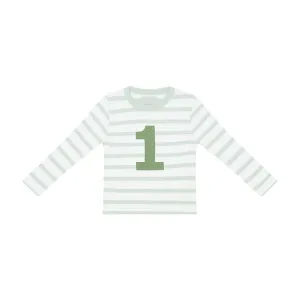 Bob & Blossom: Powder Blue & White Striped Number T-Shirt
