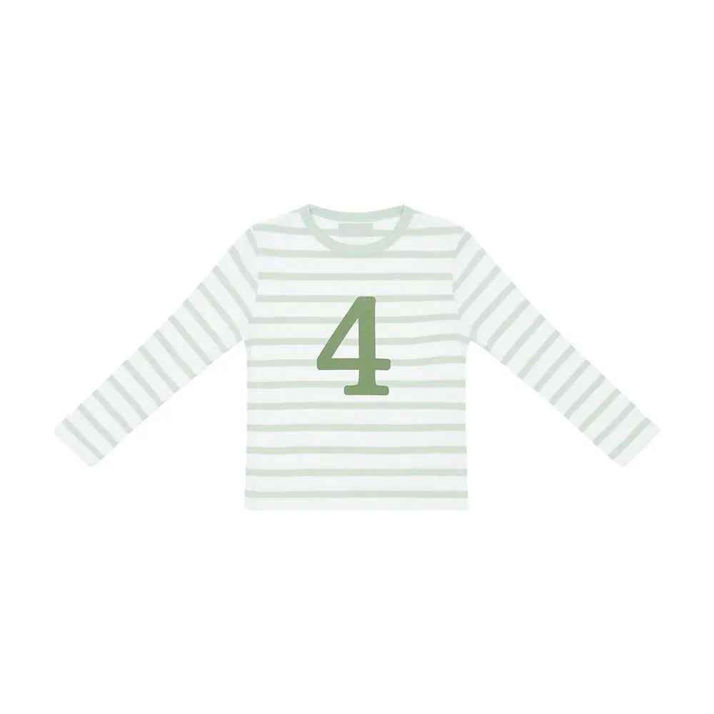 Bob & Blossom: Powder Blue & White Striped Number T-Shirt