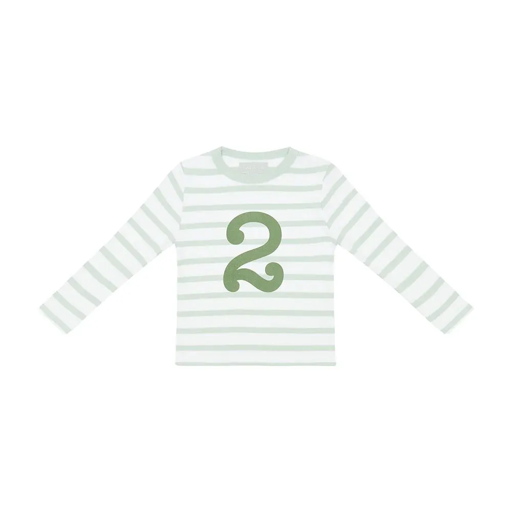Bob & Blossom: Powder Blue & White Striped Number T-Shirt