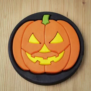 Bumbu Toys | Round Halloween Puzzle Black