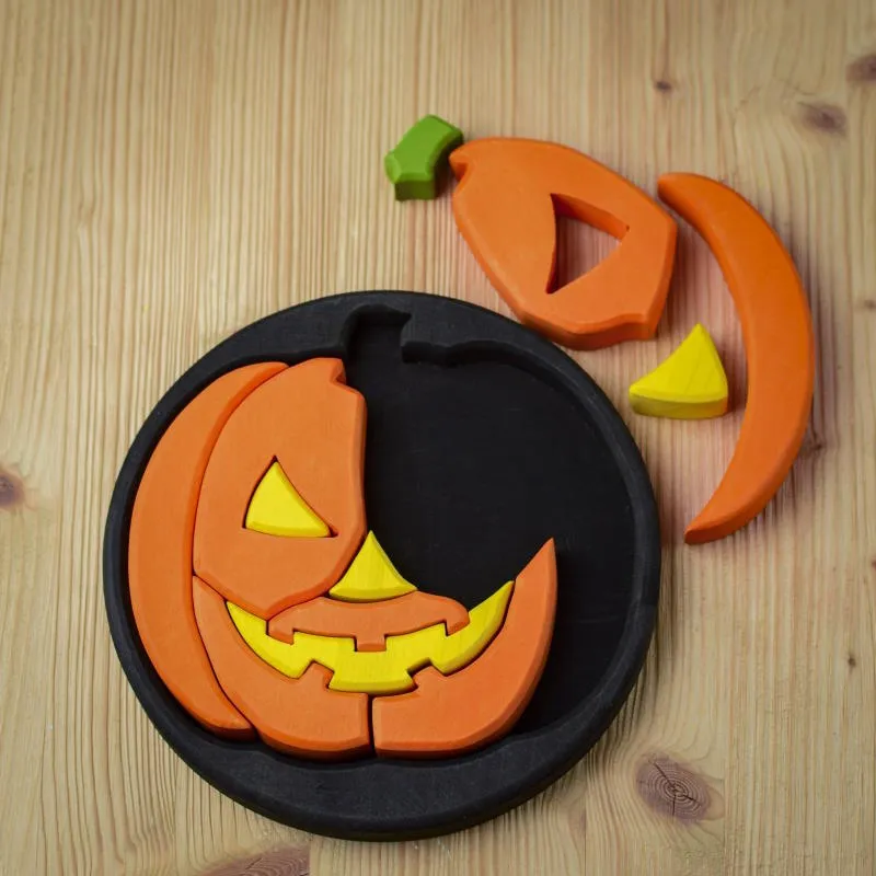 Bumbu Toys | Round Halloween Puzzle Black