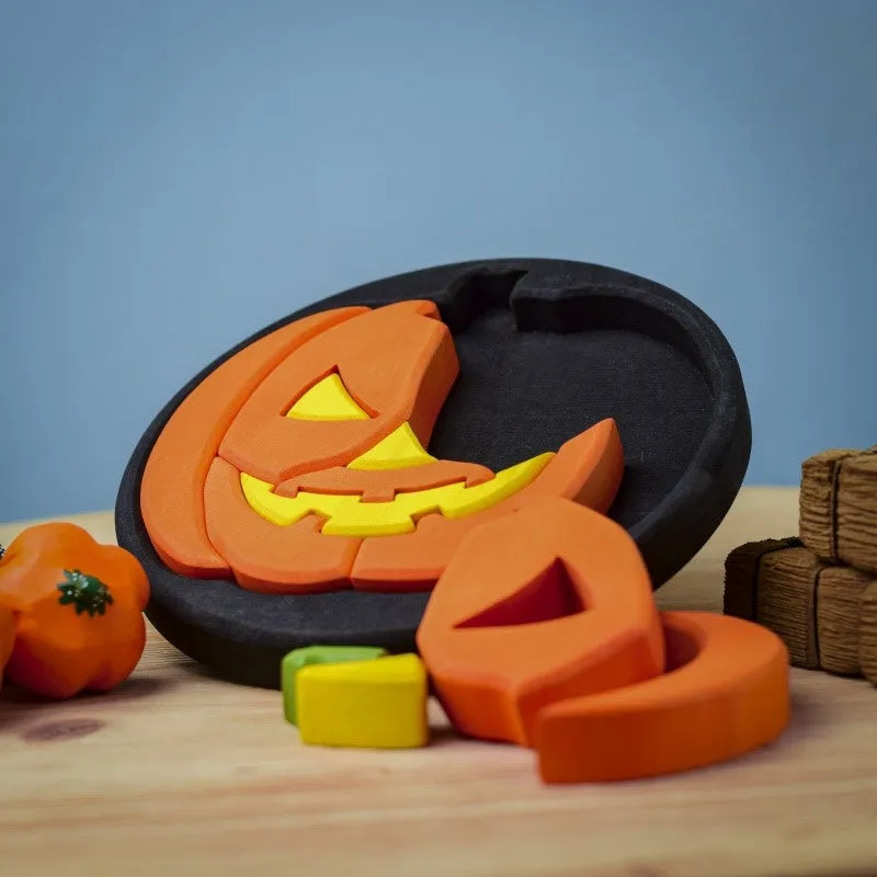 Bumbu Toys | Round Halloween Puzzle Black