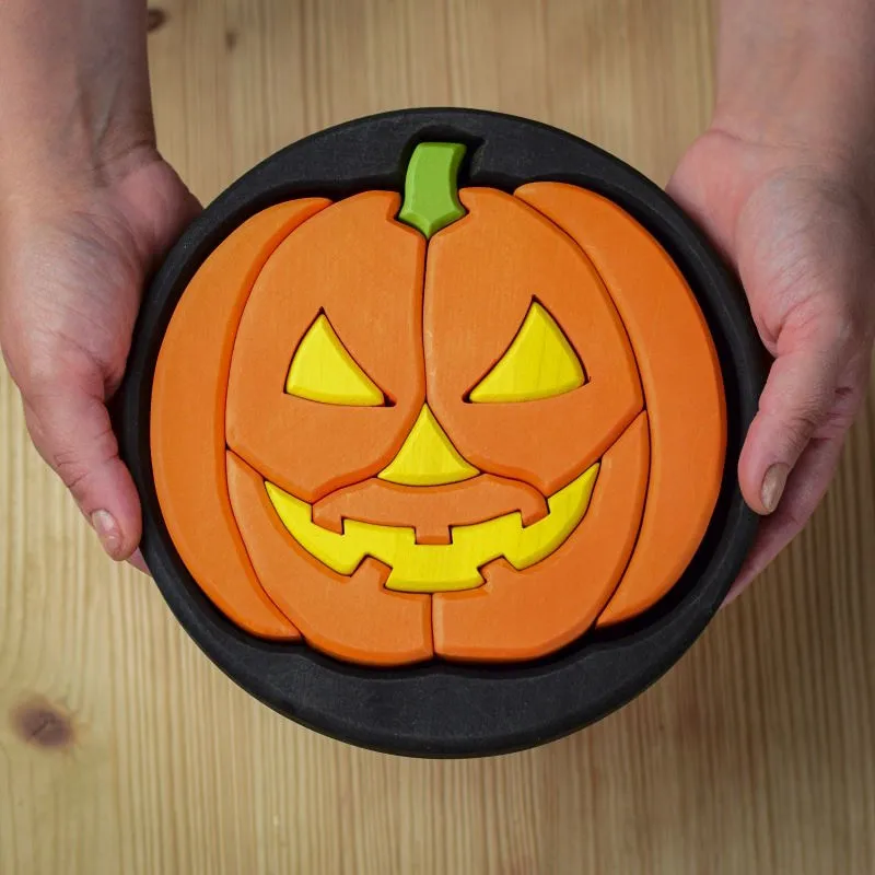 Bumbu Toys | Round Halloween Puzzle Black