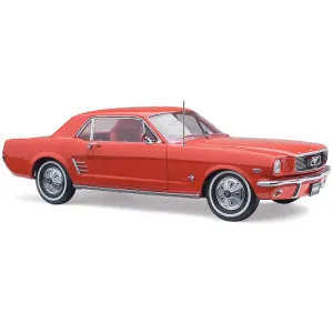 Classic Carlectables Ford 1966 Pony Mustang RHD Signal Flare Red, 1:18 Scale Diecast Model Car