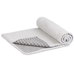 Double Sided Muslin   Faux Fur Blanket | Grey Melange 140x200cm