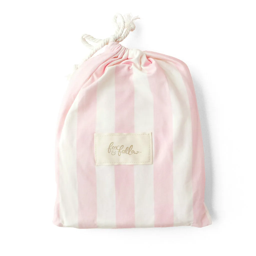 Fox   Fallow Organic Fitted Cot Sheet | Petal Stripe