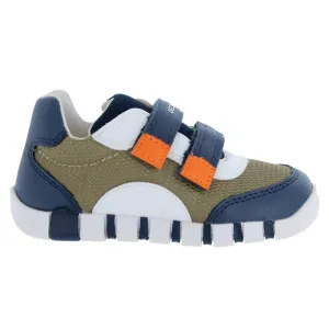 Geox: Iupidoo Velcro Trainers - Pistachio / Navy