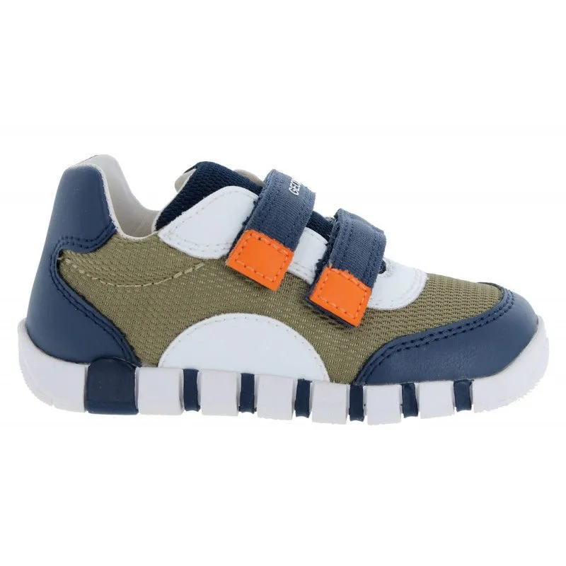 Geox: Iupidoo Velcro Trainers - Pistachio / Navy