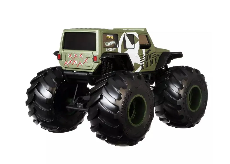Hot Wheels 1:24 Monster Trucks Giant Wheels Army Jeep