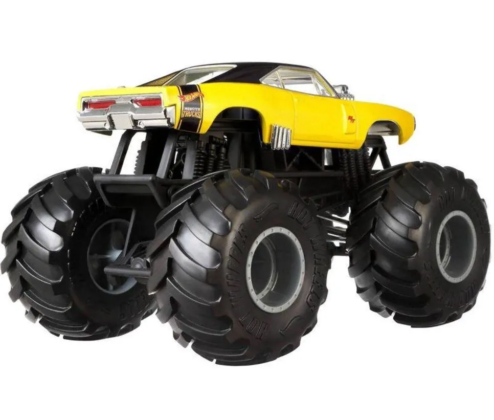 Hot Wheels 1:24 Monster Trucks Giant Wheels Dodge Charger Rt Yellow