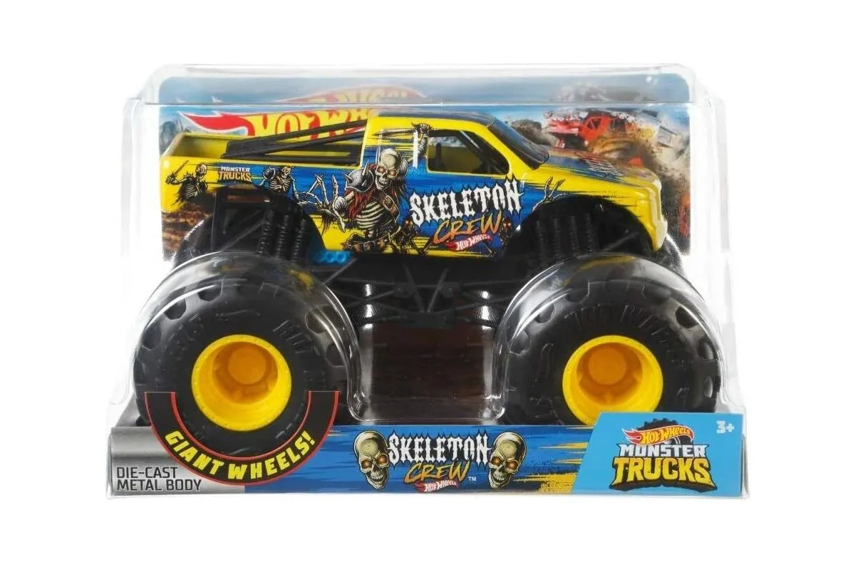 Hot Wheels 1:24 Monster Trucks Giant Wheels Skeleton Crew