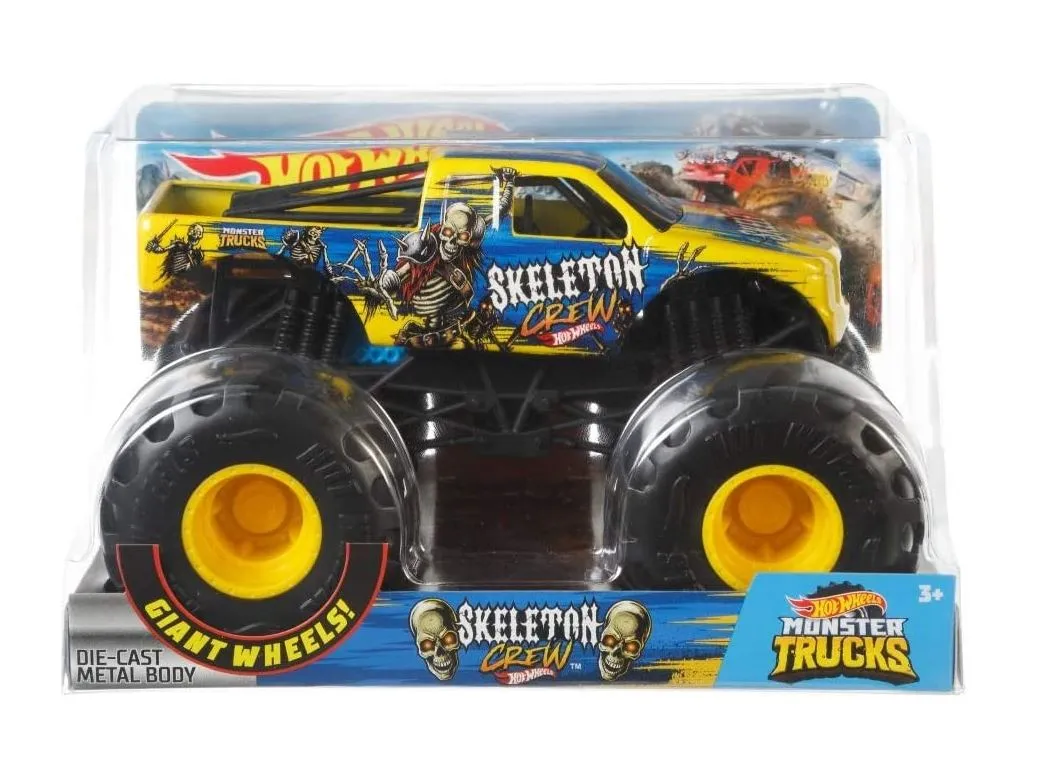 Hot Wheels 1:24 Monster Trucks Giant Wheels Skeleton Crew