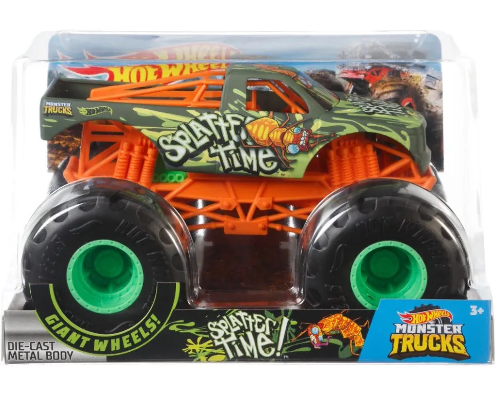 Hot Wheels 1:24 Monster Trucks Giant Wheels Splatter Time