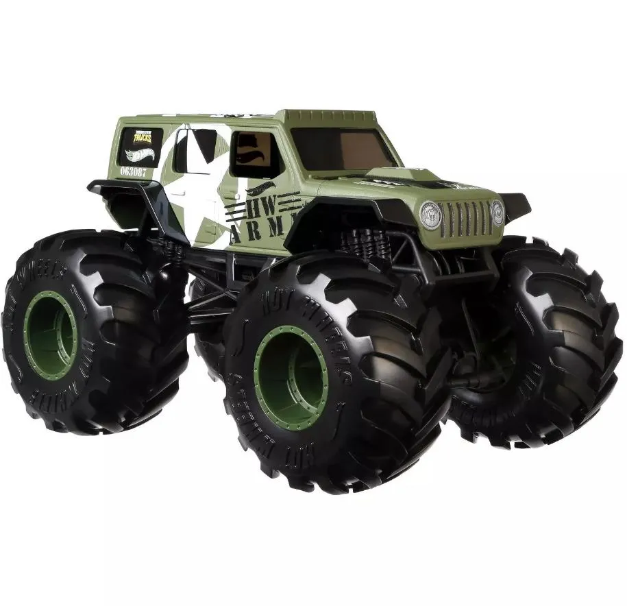 Hot Wheels 1:24 Monster Trucks Oversized Army Jeep