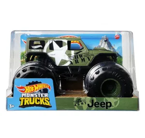 Hot Wheels 1:24 Monster Trucks Oversized Army Jeep