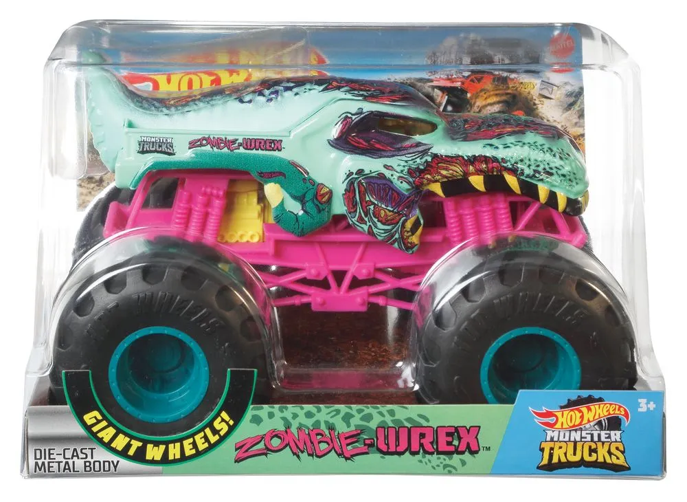 Hot Wheels 1:24 Monster Trucks Zombie-Wrex Green/Pink