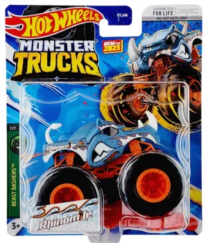 Hot Wheels 1:64 Monster Trucks 2023 Beast Bashers 7/7 Rhinomite