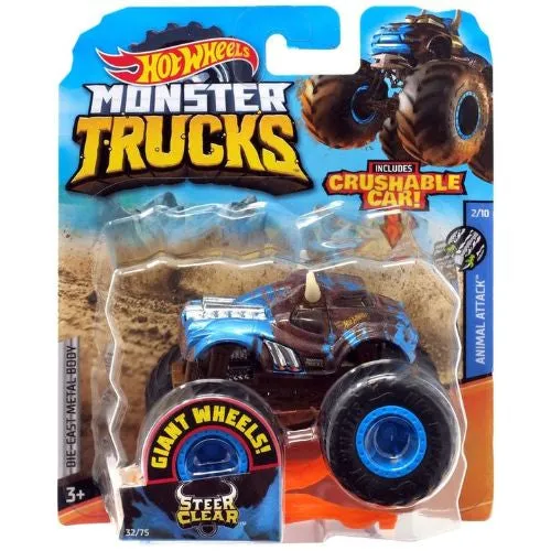 Hot Wheels 1:64 Monster Trucks Animal Attack 2/10 Steer Clear