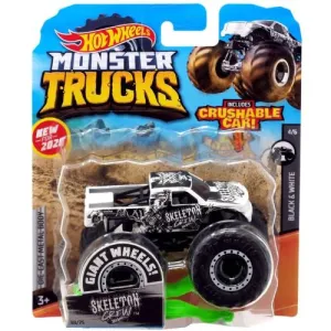 Hot Wheels 1:64 Monster Trucks Black & White 4/6 Skeleton Crew