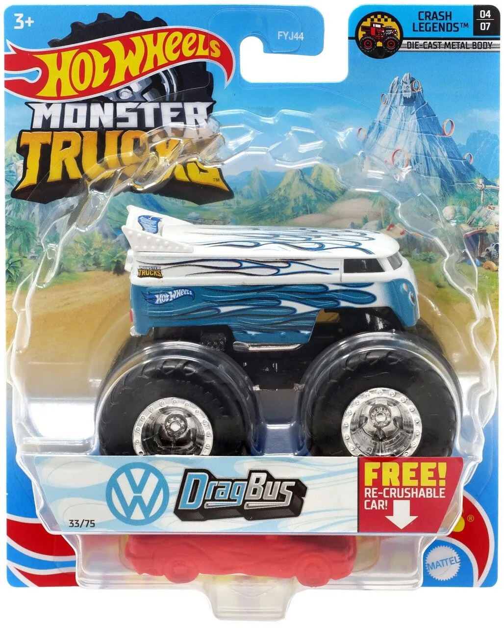 Hot Wheels 1:64 Monster Trucks Crash Legends 4/11 Dragbus