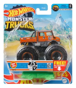 Hot Wheels 1:64 Monster Trucks Crash Legends 7/7 75 Unimog
