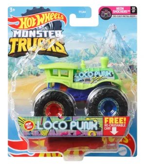 Hot Wheels 1:64 Monster Trucks Neon Shockers 2/7 Loco Punk
