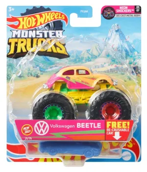 Hot Wheels 1:64 Monster Trucks Neon Shockers 3/7 Volkswagen Beetle
