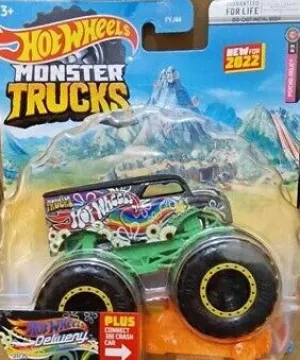 Hot Wheels 1:64 Monster Trucks Psycho-Delic 4/6 Hot Wheels Delivery