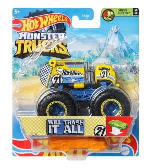 Hot Wheels 1:64 Monster Trucks Wheel Cool 6/6 Will Trash It All