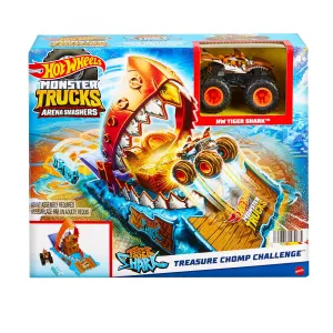 Hot Wheels Monster Trucks Arena Smashers Treasure Chomp Challenge