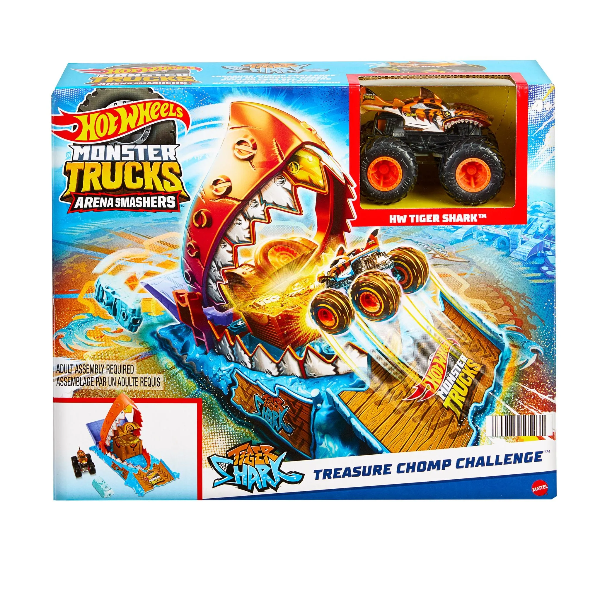 Hot Wheels Monster Trucks Arena Smashers Treasure Chomp Challenge