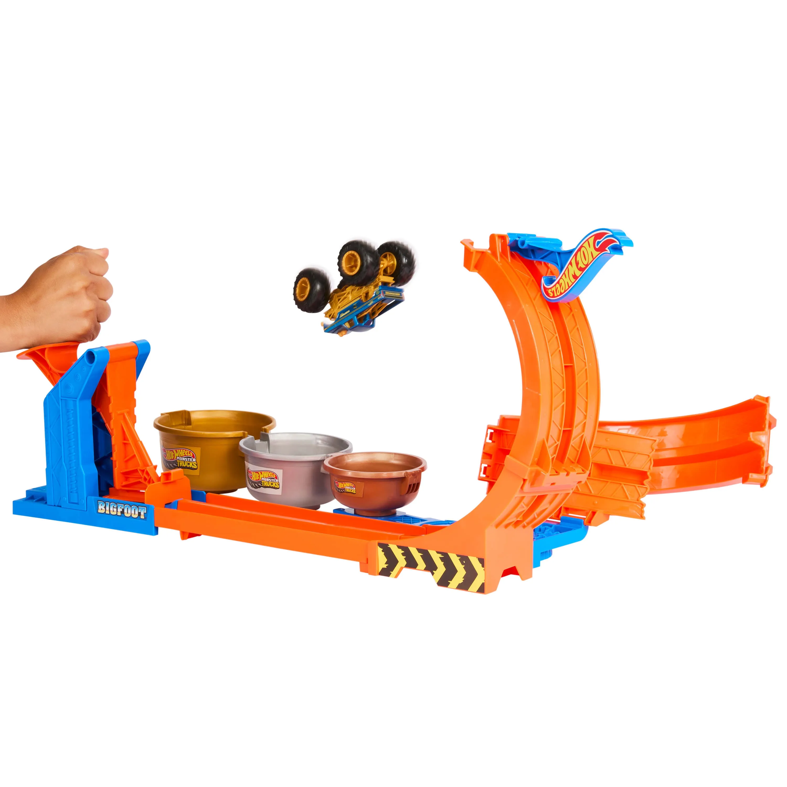 Hot Wheels Monster Trucks Loop-And-Flip Trophy Challenge Playset