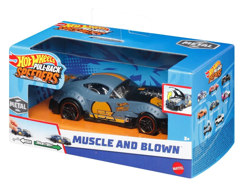 Hot Wheels Pull-Back Speeders Muscle And Blown