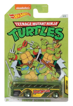 Hot Wheels Themed Entertainment Vehicle Tmnt 5/5 Party Van Surfin' School Bus