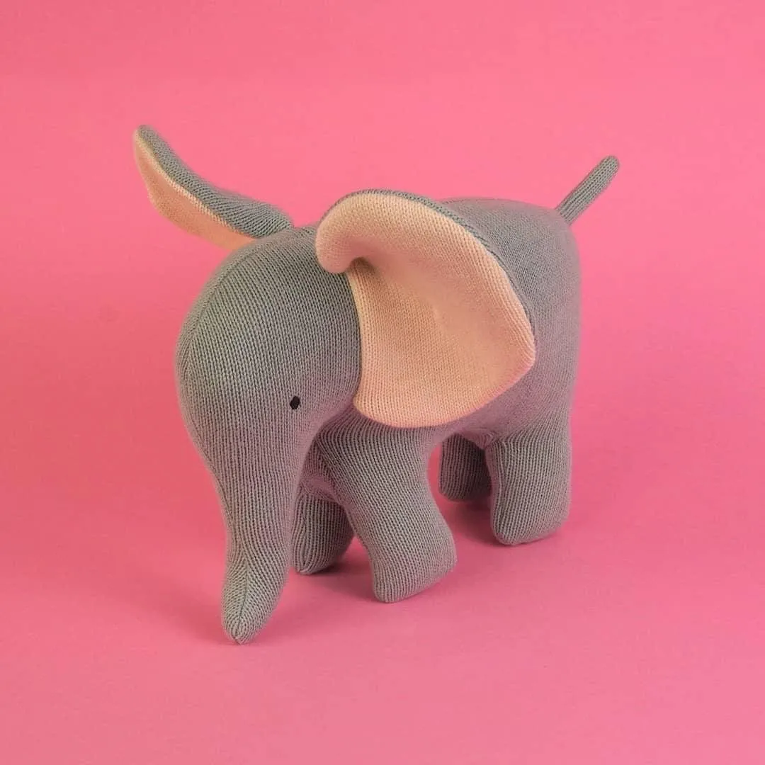 Large Teal Knitted Elephant: LAST ONE