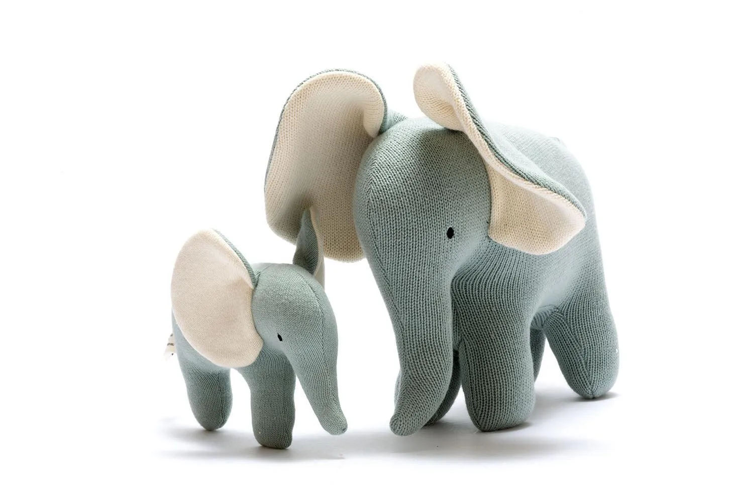 Large Teal Knitted Elephant: LAST ONE
