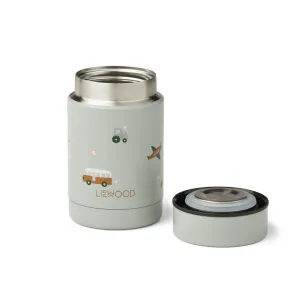 Liewood Nadja Food Jar 250ml - Vehicles Dove Blue