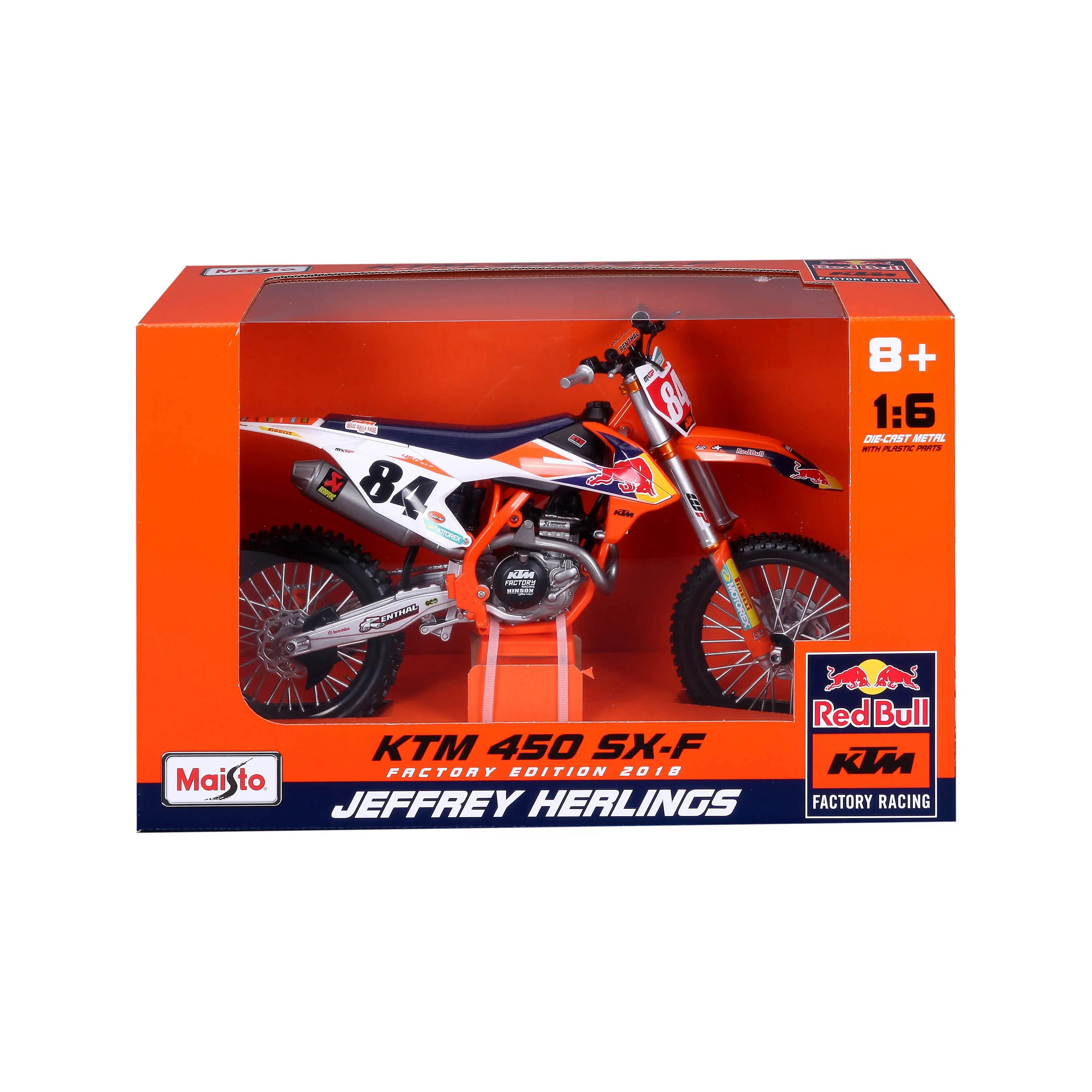 Maisto 1:6 Red Bull Ktm 450 Sx-F Factory Edition 2018 Jeffrey Herlings