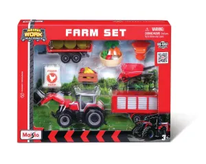 Maisto Mini Work Machines Farm Set Massey Ferguson