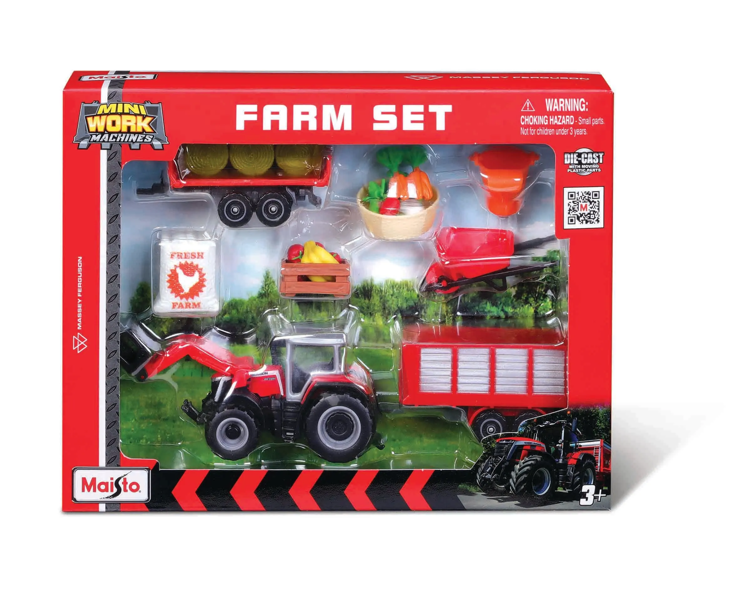 Maisto Mini Work Machines Farm Set Massey Ferguson