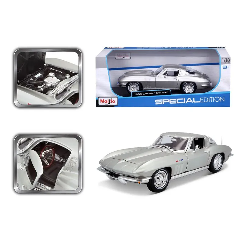 MAISTO SPECIAL EDITION DIE-CAST 1:18 1965 CHEVROLET CORVETTE SILVER
