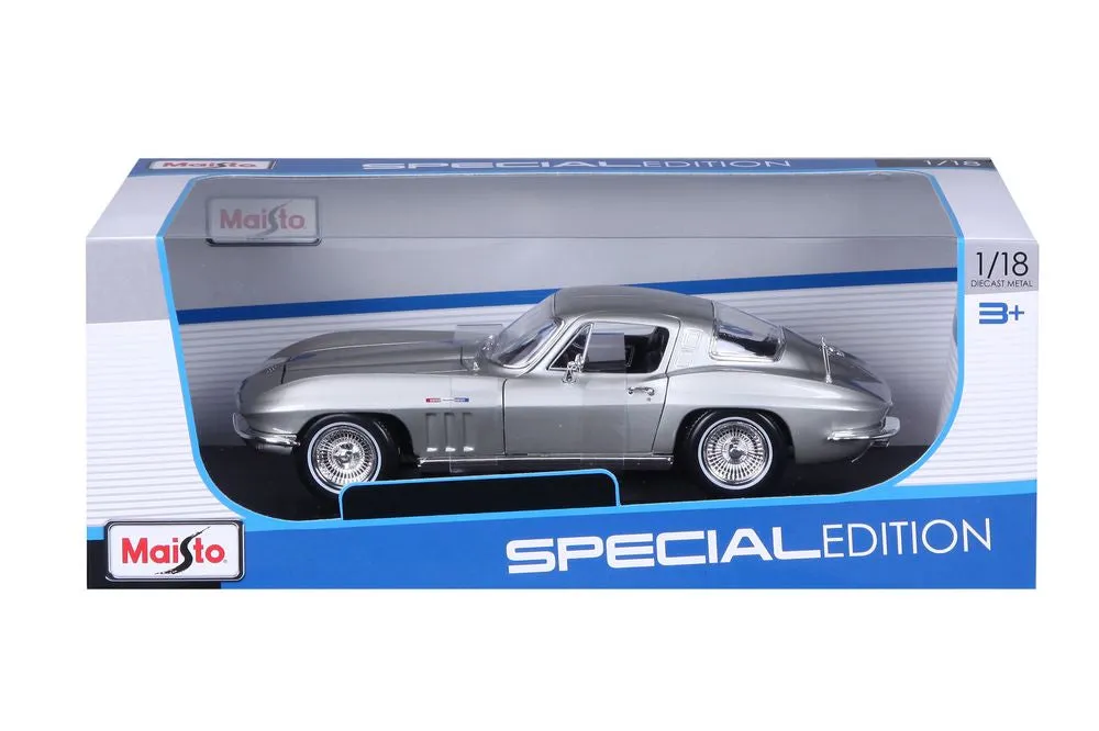 MAISTO SPECIAL EDITION DIE-CAST 1:18 1965 CHEVROLET CORVETTE SILVER