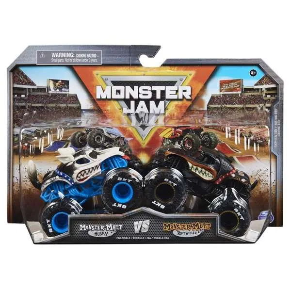 Monster Jam 1:64 2 Pack Series 19 Monster Mutt Husky Vs Monster Mutt Rottweiler