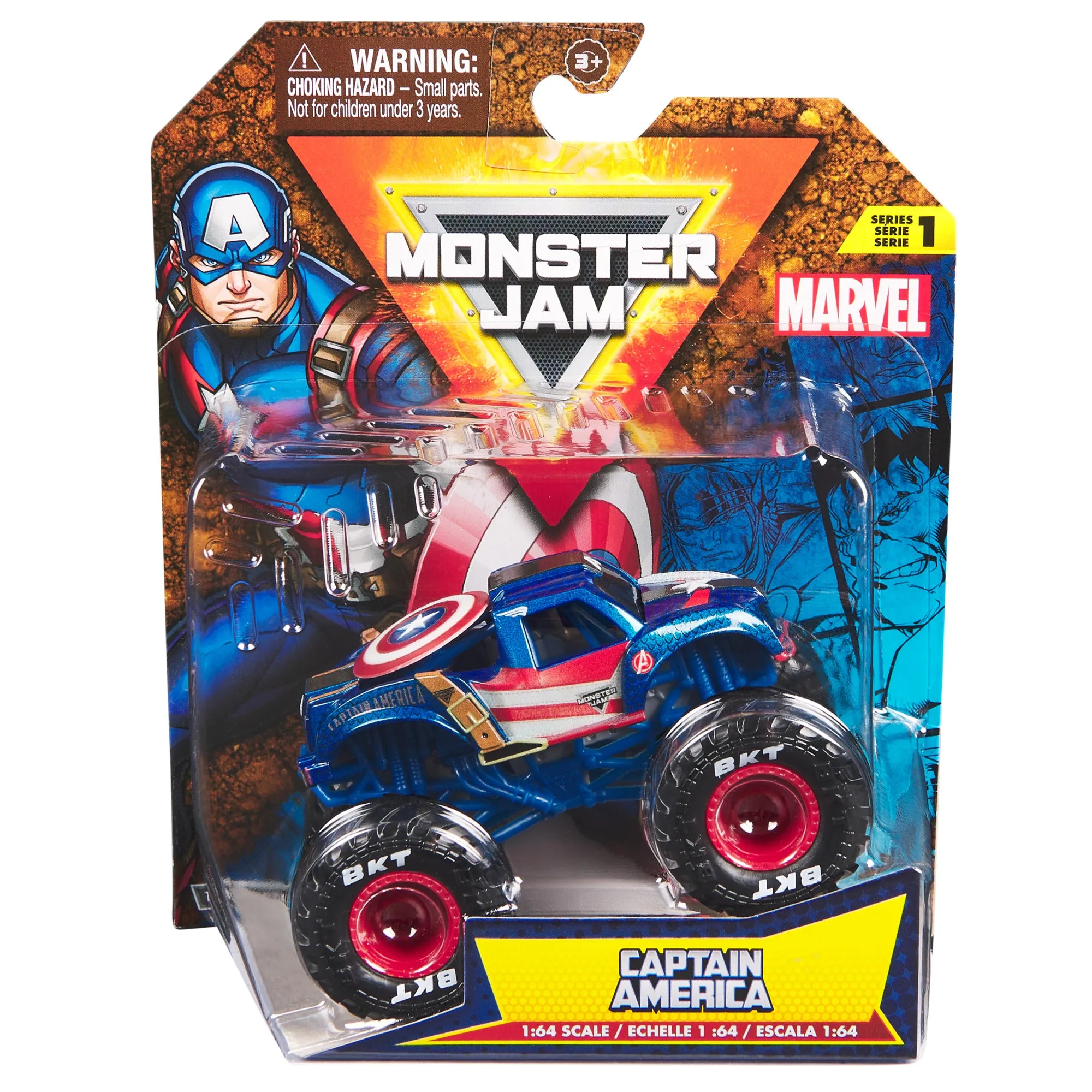 Monster Jam 1:64 Marvel Single Pack Captain America