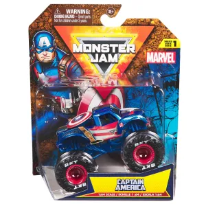 Monster Jam 1:64 Marvel Single Pack Captain America