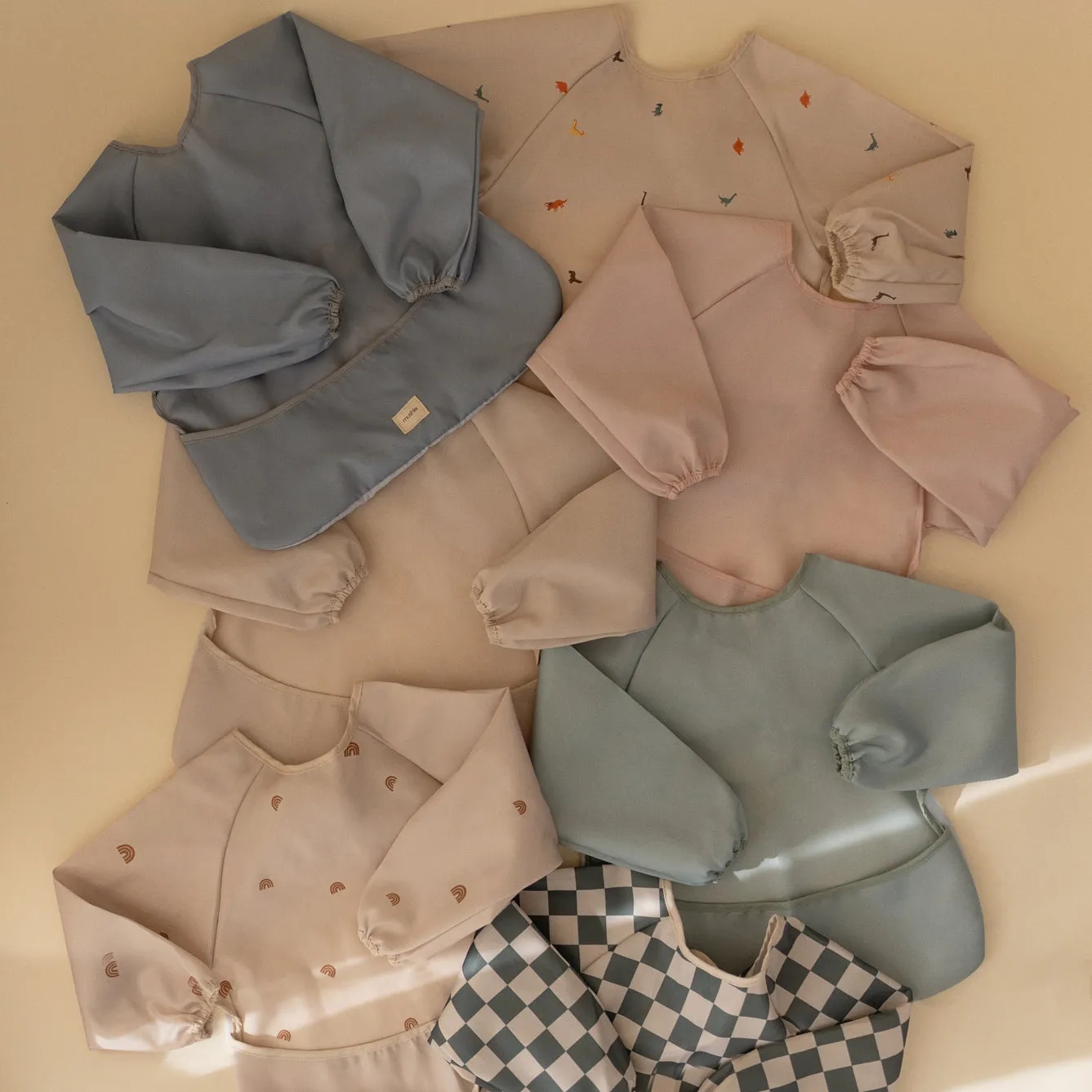 Mushie Long Sleeve Bib | Fog