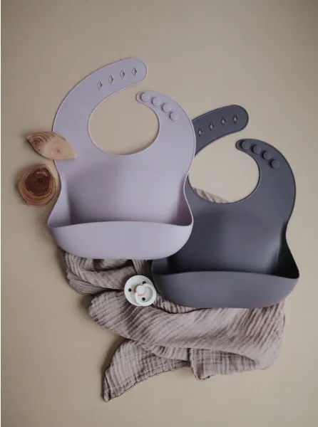 Mushie Silicone Baby Bib | Pale Mauve