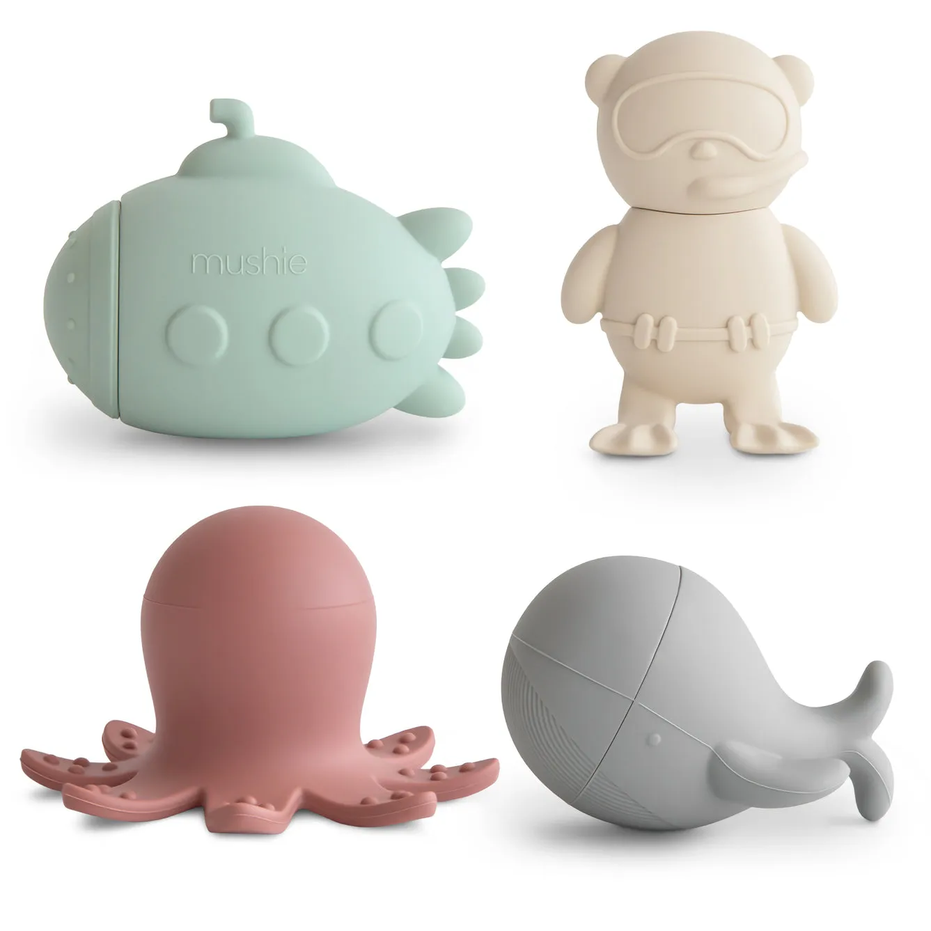 Mushie Toy | Sealife Mold Free Bath Play Set - 4 Pack