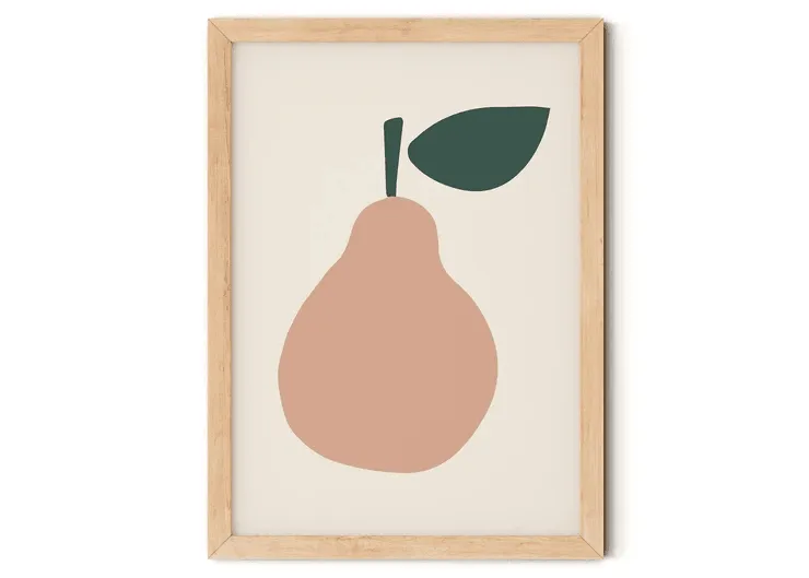 Peach Pear Nursery Print A4